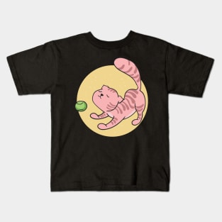 Lazy Pink Cats Kids T-Shirt